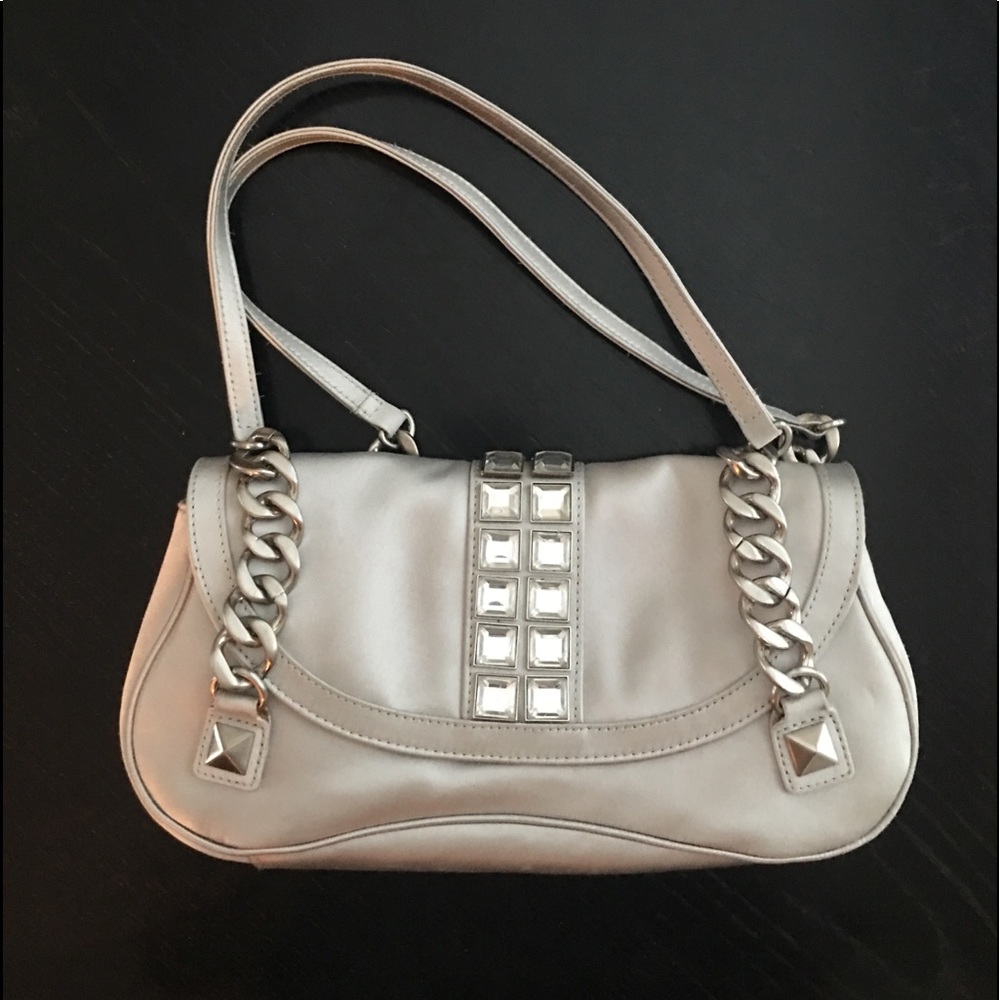 Michael Kors Silver Shoulder Bag Chain & Rhinestne